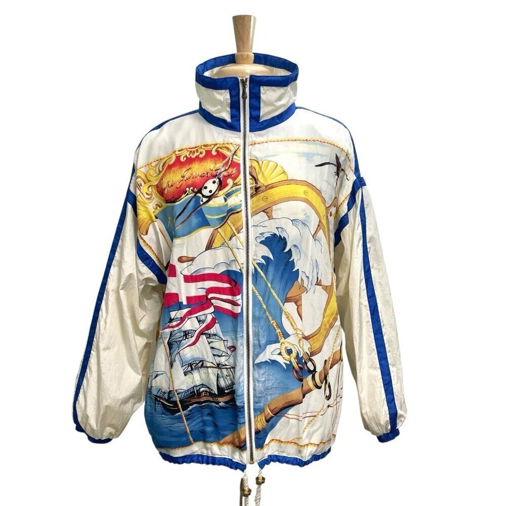 Vintage East West Nautical Boat Ship Retro Windbreaker Jacket size Small